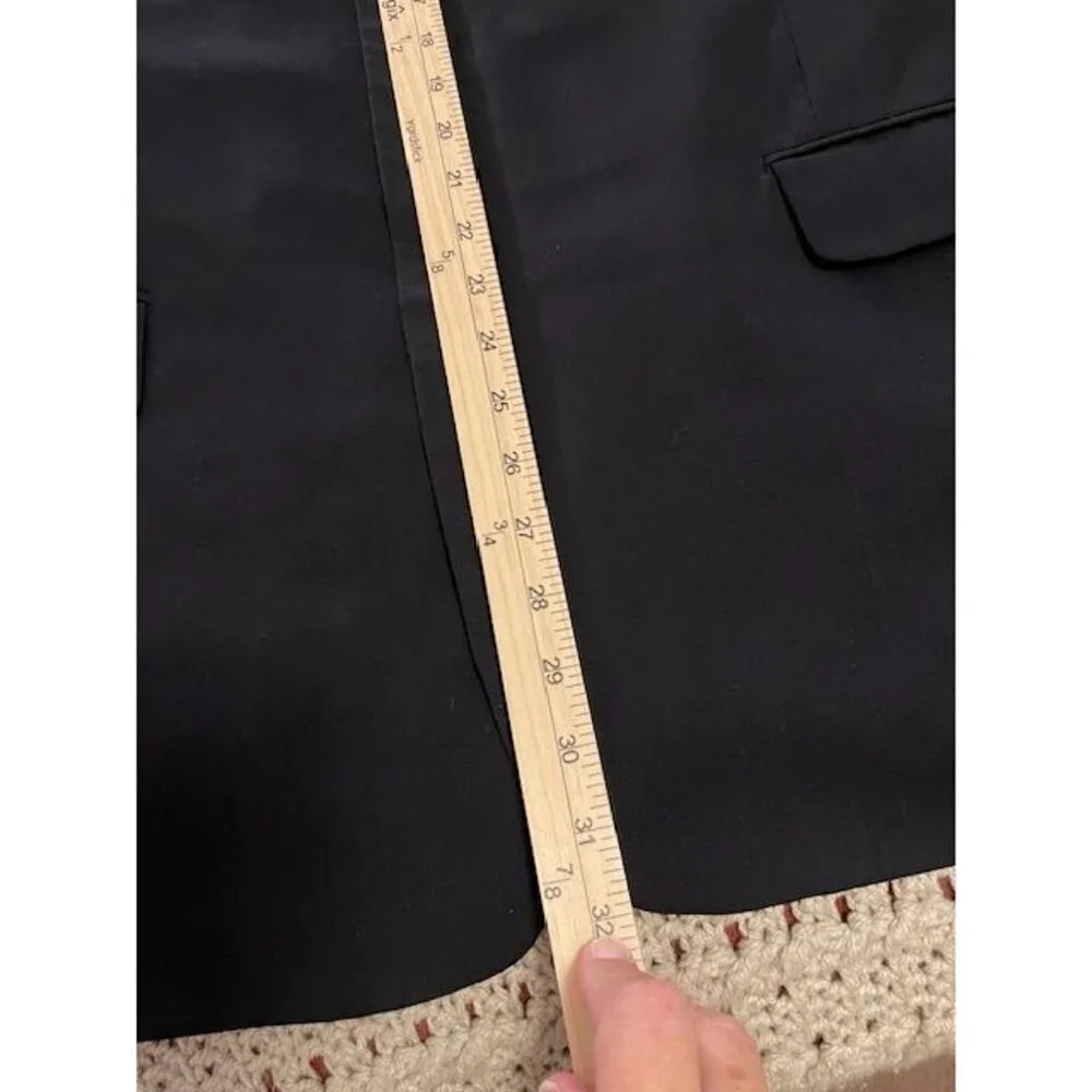 Jeffrey Banks Men's Black Pure Wool Blazer Jacket 3-Button Classic Fit Made In C